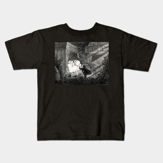 Sleeping Beauty - Gustave Dore Kids T-Shirt by forgottenbeauty